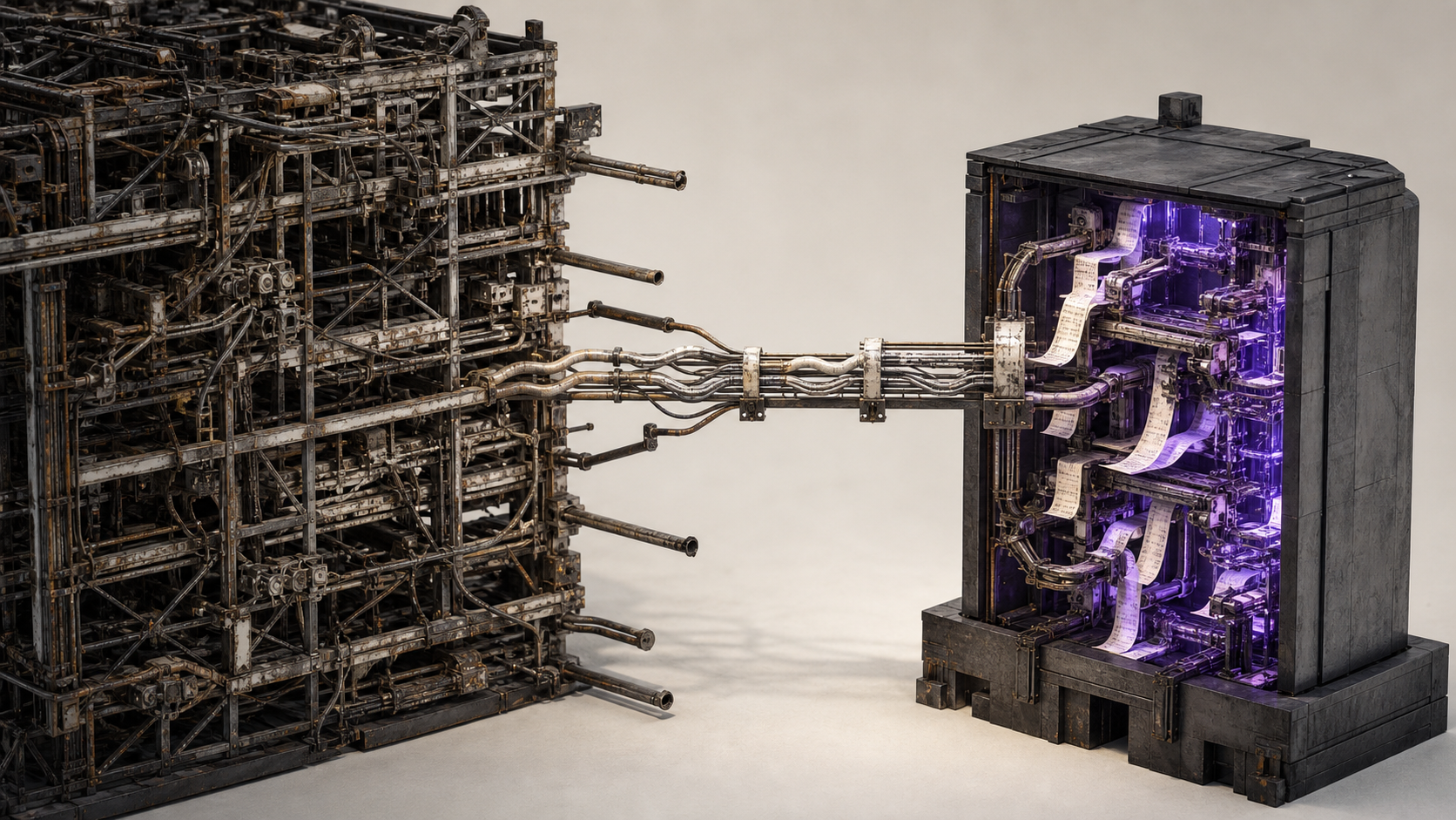 Illustration by Onset News: An incomplete but functional bridge lets software changes flow between an established code-hosting system and Cursor’s vertically integrated repository-and-agent environment.