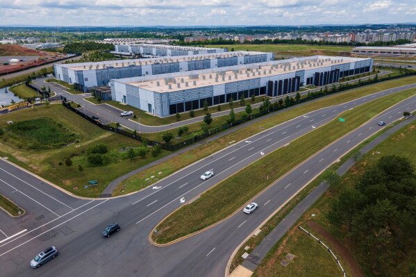 A sprawling data-center campus seen from above